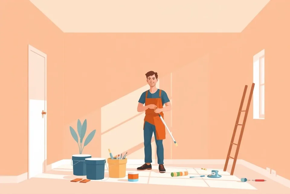 Intérieur rénové après travaux de peinture à Saint-Pierre-des-Corps