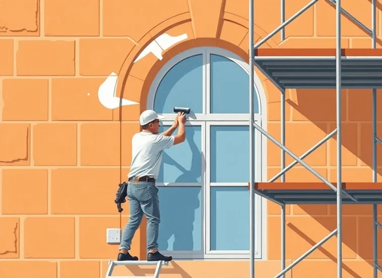 Ravalement de façade en pierre, nettoyage et application d'enduit